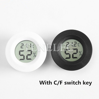 Round Embedded Electronic Digital Thermometer and Hygrometer Reptile Pet Acrylic Box Temperature and Humidity Meter