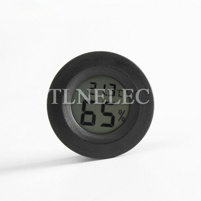 Apvalus įdėtas elektroninis skaitmeninis termometras ir higrometras roplių naminių gyvūnėlių akrilo dėžutės temperatūros ir drėgmės matuoklis