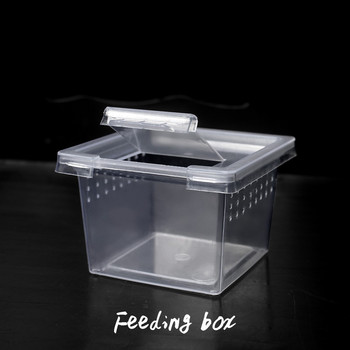 10 τεμ. Small Plastic Reptile Feeding Box Terrarium Reptile Travel Habitat Box for Gecko Frog Spider Snake Lizard Terrarium