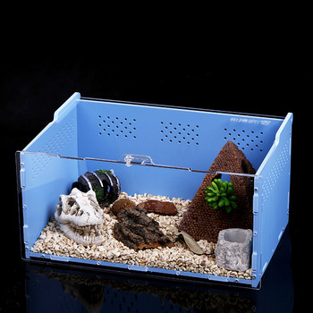 Акрилна кутия за размножаване на влечуги Кутия за домашни любимци Отглеждане Високо прозрачна магнитна и красива кутия Декорация на терариум за катерене на богомолка