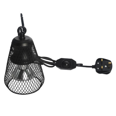 Reptile Heat Lamp Cap Heater Guard Lamp Shade with Dimmable Switch 360 Rotable Heat Lamp for Reptiles Fish Insect Amphibians