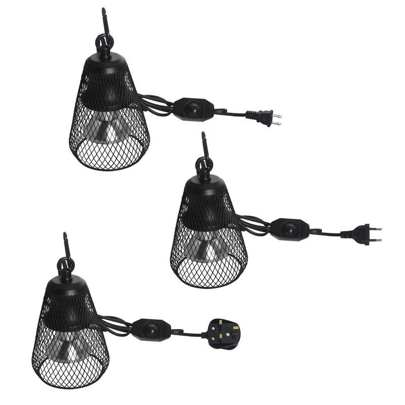 Reptile Heat Lamp Cap Heater Guard Lamp Shade with Dimmable Switch 360 Rotable Heat Lamp for Reptiles Fish Insect Amphibians
