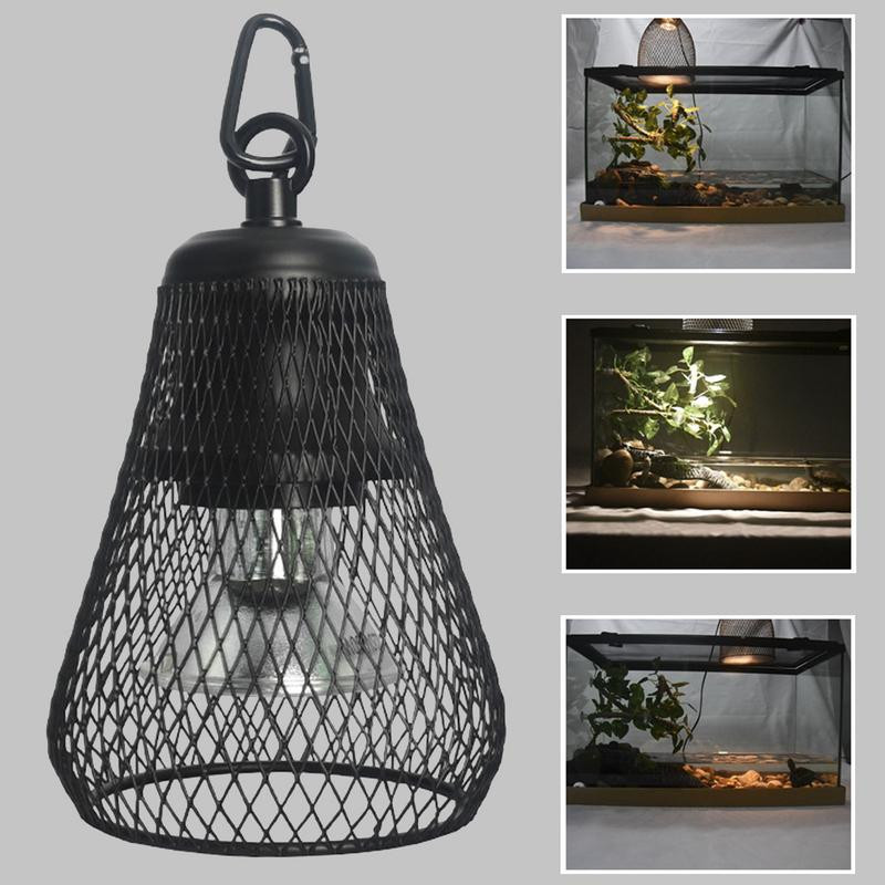 Reptile Heat Lamp Cap Heater Guard Lamp Shade with Dimmable Switch 360 Rotable Heat Lamp for Reptiles Fish Insect Amphibians