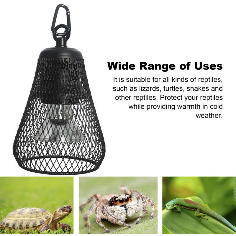 Reptile Heat Lamp Cap Heater Guard Lamp Shade with Dimmable Switch 360 Rotable Heat Lamp for Reptiles Fish Insect Amphibians