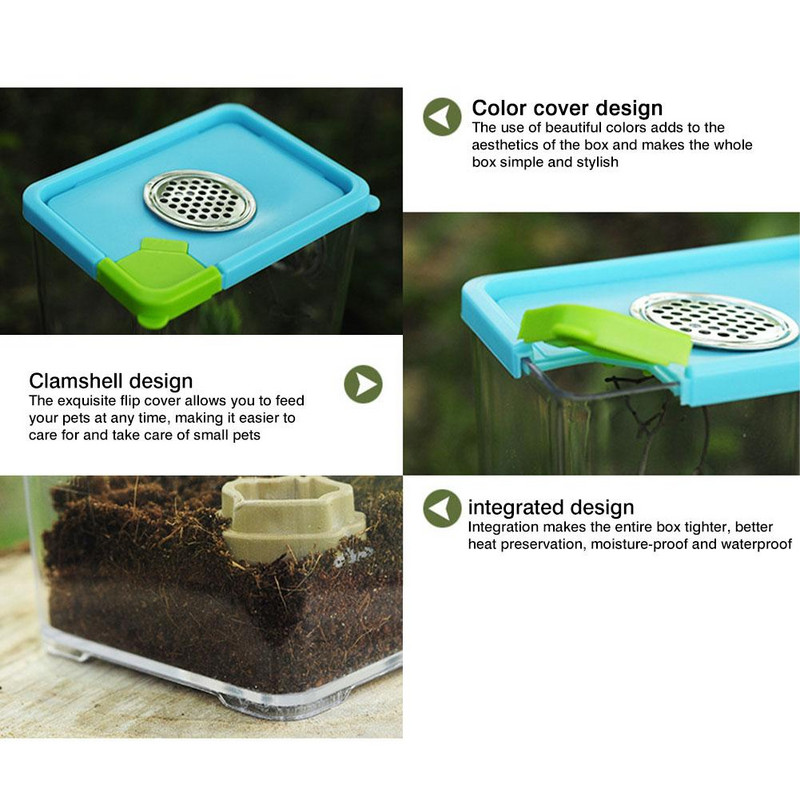 Rezervor de terariu Cutie transparentă de reproducție pentru reptile Cutie de hrănire pentru terariu pentru reptile din acril transparent Cutie ecologică asamblată Scorpion