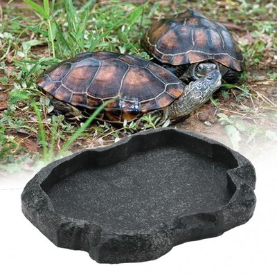 1PC Pet Feeder Bowl Tortoise Food & Water Basin Bowl ABS Resin Durable Reptile Feeder Drinker Pet Feeding Accessories