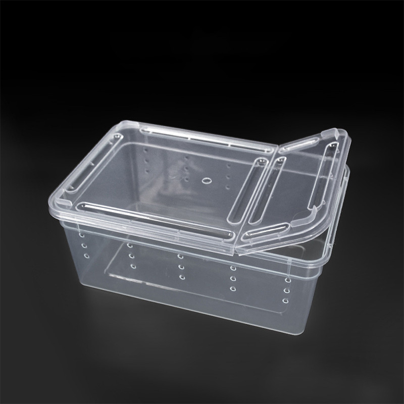 19cmx12.5cmx7.5cm Terariu pentru reptile Păianjen Cutie de hrănire din plastic transparent Container de hrănire pentru insecte