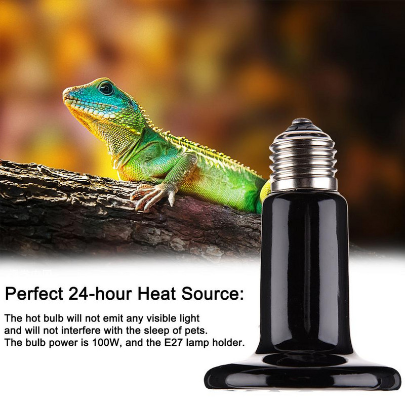 Roomajate soojuslamp keraamiline infrapuna-soojusemitter lamp 100 W soojuskiirgur Ei kahjusta valguse vaenlane Roomajad elupaigad kahepaiksed