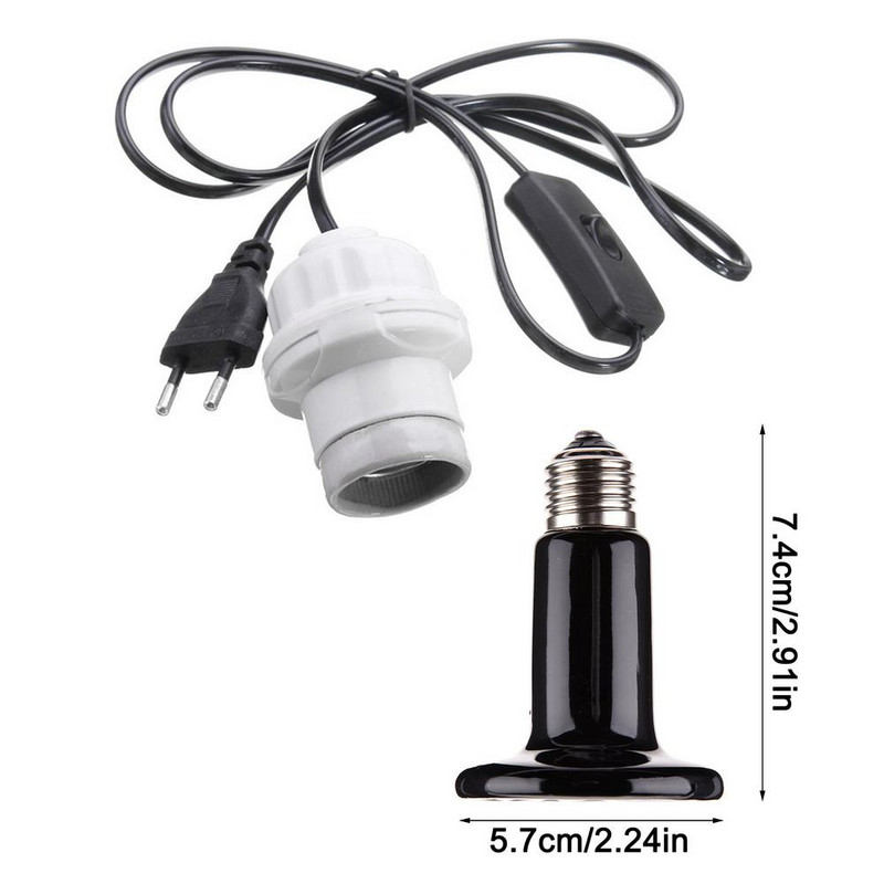 Roomajate soojuslamp keraamiline infrapuna-soojusemitter lamp 100 W soojuskiirgur Ei kahjusta valguse vaenlane Roomajad elupaigad kahepaiksed