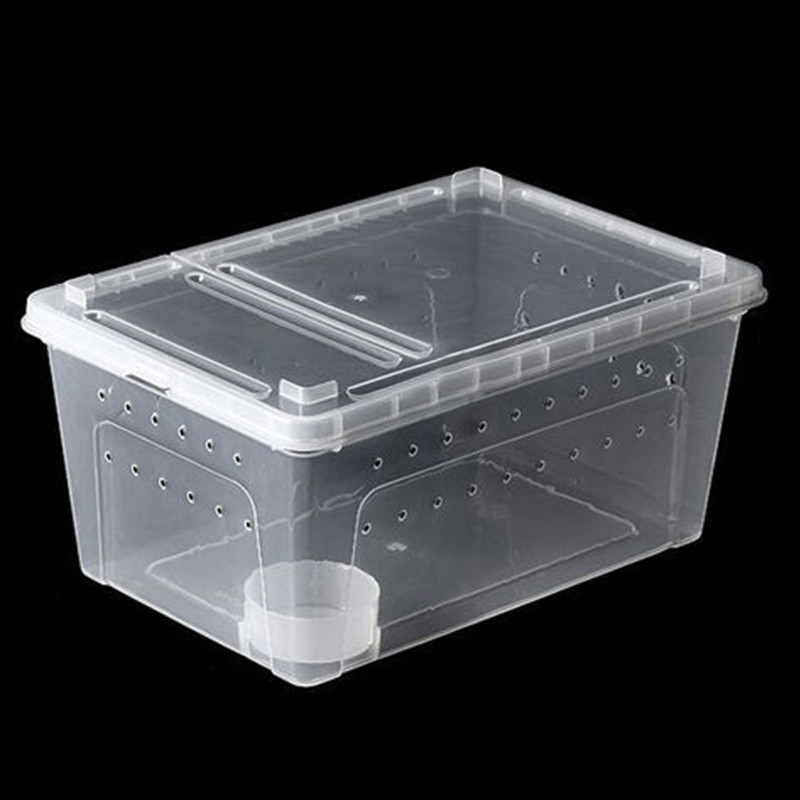 Casa Reptile Caseta Container Habitat Transport Terariu pentru Sarpe Spide Transparent PP Hrănire Alimentare Insecte Accesorii pentru Animale de companie Soparla