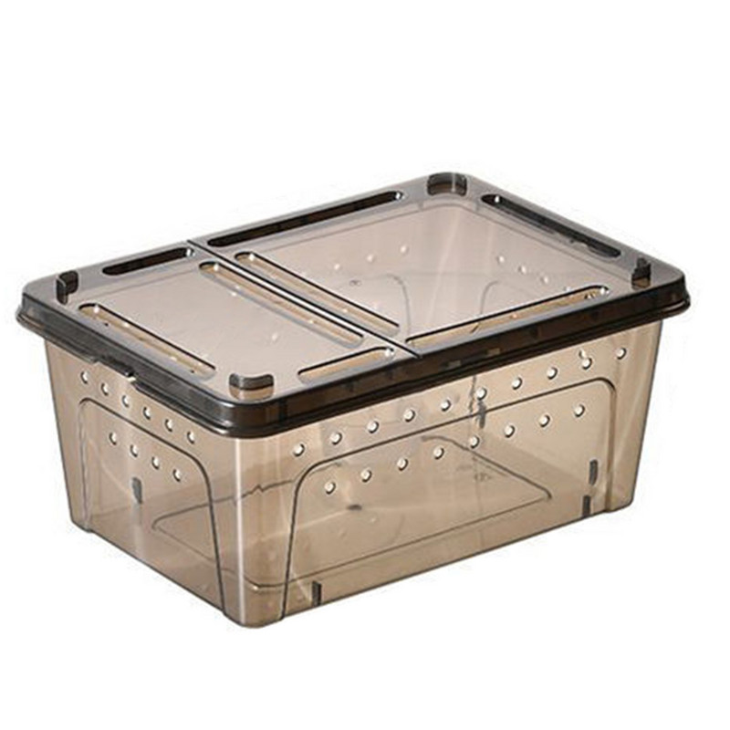 Casa Reptile Caseta Container Habitat Transport Terariu pentru Sarpe Spide Transparent PP Hrănire Alimentare Insecte Accesorii pentru Animale de companie Soparla