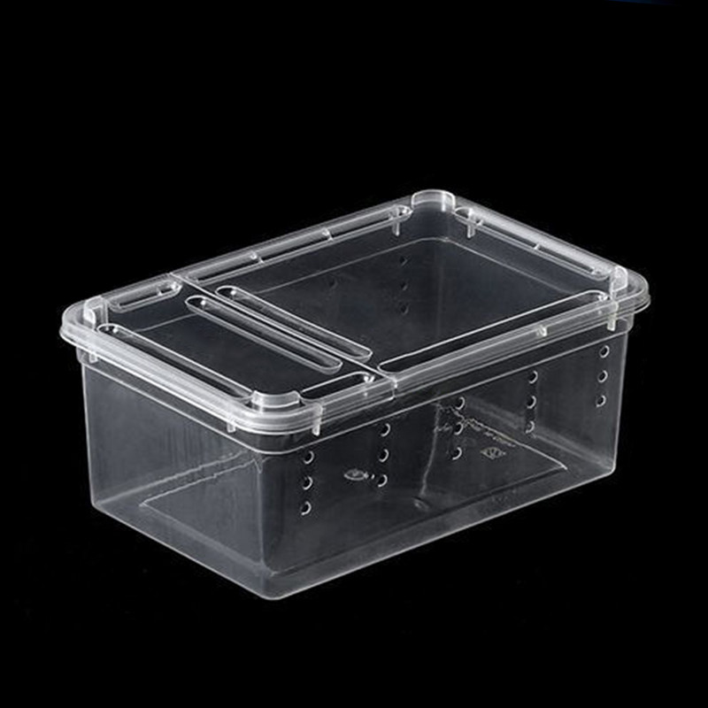 Casa Reptile Caseta Container Habitat Transport Terariu pentru Sarpe Spide Transparent PP Hrănire Alimentare Insecte Accesorii pentru Animale de companie Soparla