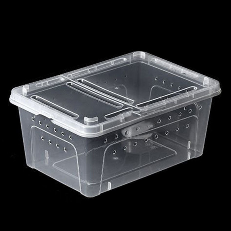 Casa Reptile Caseta Container Habitat Transport Terariu pentru Sarpe Spide Transparent PP Hrănire Alimentare Insecte Accesorii pentru Animale de companie Soparla