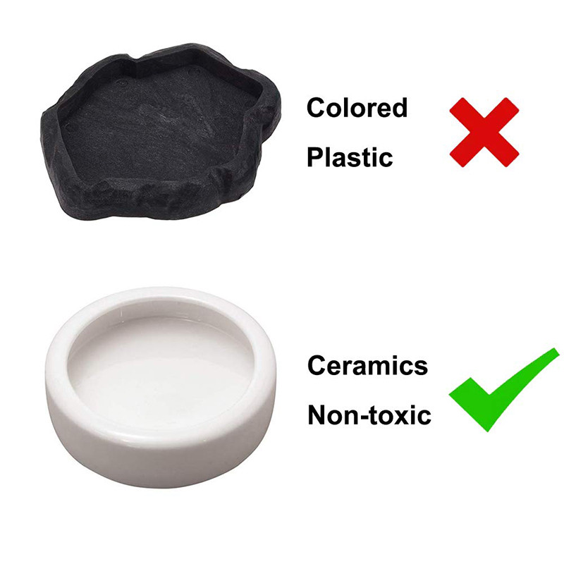 Κεραμικά Ερπετά Τροφοδότης Νερού Φαγητό πιάτο Μπολ για Χελώνα Σαύρα Φιδωτή Λεκάνη Γκέκο Χαμαιλέοντας