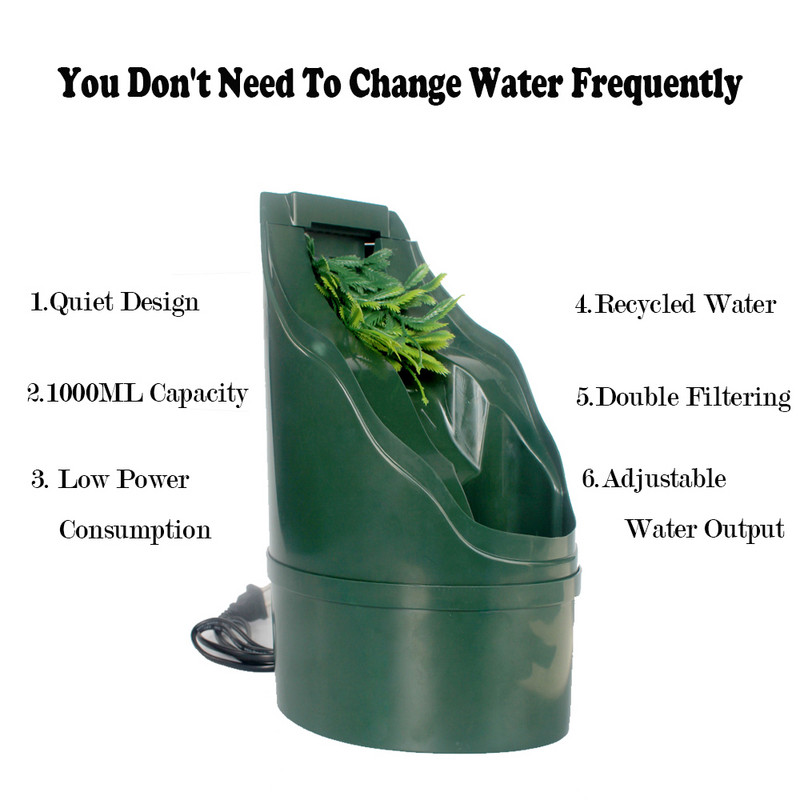 Reptile Water Drinking Fountain Automatic Feeding Drinker Filter Lizard Chameleon Snake Reptiles Amphibian Terrarium Accessories