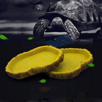 1 τεμ. πιάτο τροφοδοσίας κατοικίδιων κατοικίδιων ζώων Μπολ τροφοδοσίας ερπετών Ρητίνη πιάτο ερπετό Μπολ τροφής με νερό Vivarium Δίσκος τροφοδοσίας φιδιών Gecko Animal Turtle