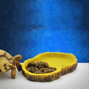 1 τεμ. πιάτο τροφοδοσίας κατοικίδιων κατοικίδιων ζώων Μπολ τροφοδοσίας ερπετών Ρητίνη πιάτο ερπετό Μπολ τροφής με νερό Vivarium Δίσκος τροφοδοσίας φιδιών Gecko Animal Turtle