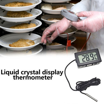 2023 Νέο ψηφιακό μίνι θερμόμετρο LCD Θερμόμετρο καταψύκτη Θερμόμετρο ψυγείου -50-110℃ Εσωτερικός εξωτερικός αδιάβροχος καθετήρας