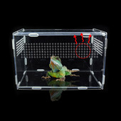 Reptile Amphibians Feeding Tank Breeding Box Acrylic Clear Spider Breathable Terrarium Ornamental Box for Lizard Scorpion Insect