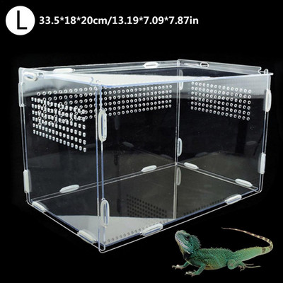 Reptile Amphibians Feeding Tank Breeding Box Acrylic Clear Spider Breathable Terrarium Ornamental Box for Lizard Scorpion Insect