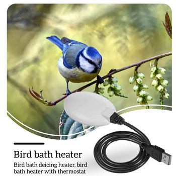 Birdbath Deicer with Thermostat Poultry Waterer Heater Electric Patio Animals Drinker Warmer Outside Heating Device Livestock