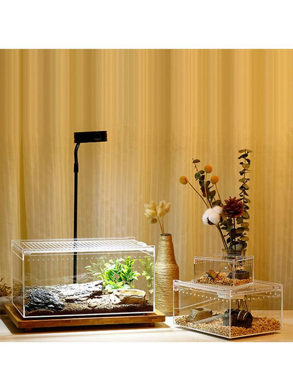 Cutie de reproducere a reptilelor, acrilic, capac glisant transparent, rezervor de reptile, păianjeni, țestoasă, șopârlă, cutie de hrănire terariu