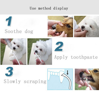 Pet Dog Tartar Calculus Cleaning Special Tool Οδοντόβουρτσα διπλής κεφαλής από ανοξείδωτο ατσάλι για κακή αναπνοή Φροντίδα δοντιών για κατοικίδια