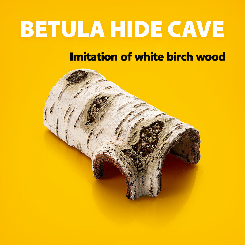 Habitat de reptile Ornament de rășină Bușten de șopârlă Ascunzătoare de animale mici Peșteră Scoarță Bend Leopard Gecko Păianjen Șarpe Țestoasă Pește Creveți 2021