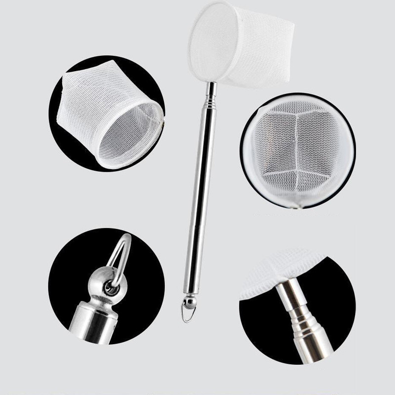 Ištraukiamas nerūdijančio plieno lazdelė, reguliuojamas žuvų bako tinklas krevečių kaušelis žuvies kaušelis apvalus kvadratinis kišeninis krevečių gaudymo tinklas