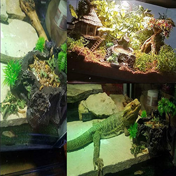 Ρητίνη ερπετό τροφίμων μπολ πιάτων με νερό Τεχνητό στολίδι κορμού δέντρου Ενυδρείο Διακόσμηση δεξαμενής ψαριών για γενειοφόρος Dragon Lizard Gecko