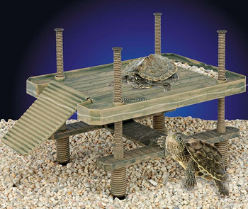 Turtle Pier Tortoise Floating Basking Platform with Ramp Ladder Brazilian Water Turtle Floating Island Reptile Turtle Tank Decor