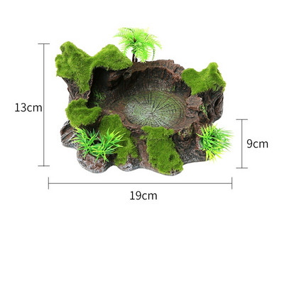 Rāpuļu barība/ūdens trauks ar sveķu pārtikas trauku padeves trauks bruņurupuču ūdens dozators mājdzīvnieku terārija ainava