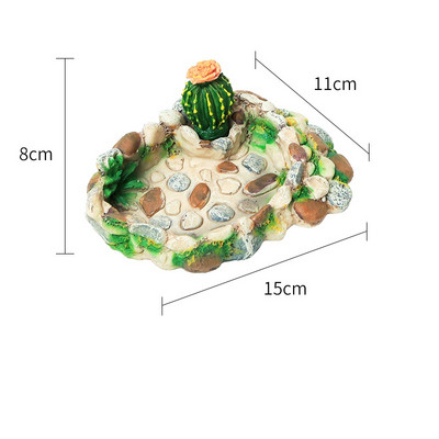 Rāpuļu barība/ūdens trauks ar sveķu pārtikas trauku padeves trauks bruņurupuču ūdens dozators mājdzīvnieku terārija ainava