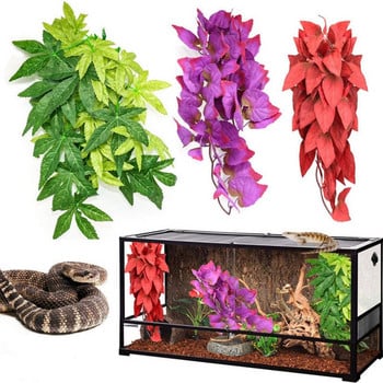 1-3 τεμ. Διακόσμηση Terrarium DIY Ενυδρείο Fish Tank Plant for Reptile Lizards Ψεύτικα κρεμαστά ρεαλιστικά τεχνητά αμπέλια για κατοικίδια