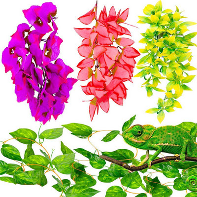 1-3 bucăți de decorare terariu DIY acvariu plante rezervor de pește pentru reptile șopârle fals agățat realistă viță artificială pentru animale de companie