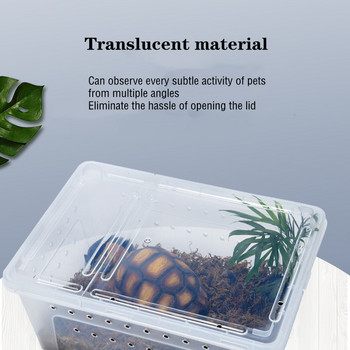 Кутия за размножаване на влечуги Костенурка Гущер Змия Терариум Резервоар Високо прозрачна кутия за топлоизолация на влечуги Декорация на терариум за влечуги