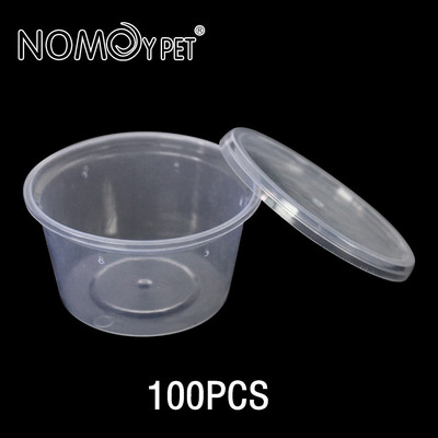 100 buc. Cutie rotundă de hrănire, cușcă transparentă pentru reptile, container pentru incubație pentru păianjen șopârlă broască greier țestoasă crab gustare