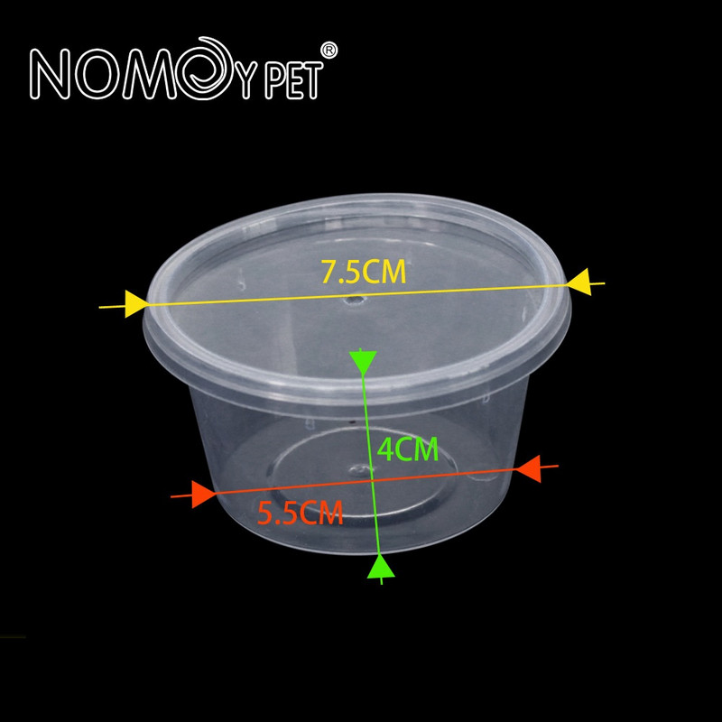 100 buc. Cutie rotundă de hrănire, cușcă transparentă pentru reptile, container pentru incubație pentru păianjen șopârlă broască greier țestoasă crab gustare