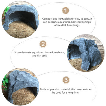 1Pc Reptile Hiding Cave Landscape Cave Στολισμός Διακοσμητικό κρησφύγετο Τυχαίο χρώμα
