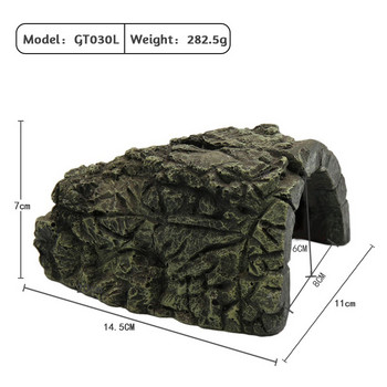 Artificial Turtles Hiding Cave Resin Miniature Aquarium Ornament Simulation Reptile Avoidance Supplies χελώνα αναρρίχησης βράχου