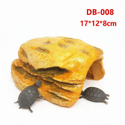 Artificial Turtles Hiding Cave Resin Miniature Aquarium Ornament Simulation Reptile Avoidance Supplies χελώνα αναρρίχησης βράχου