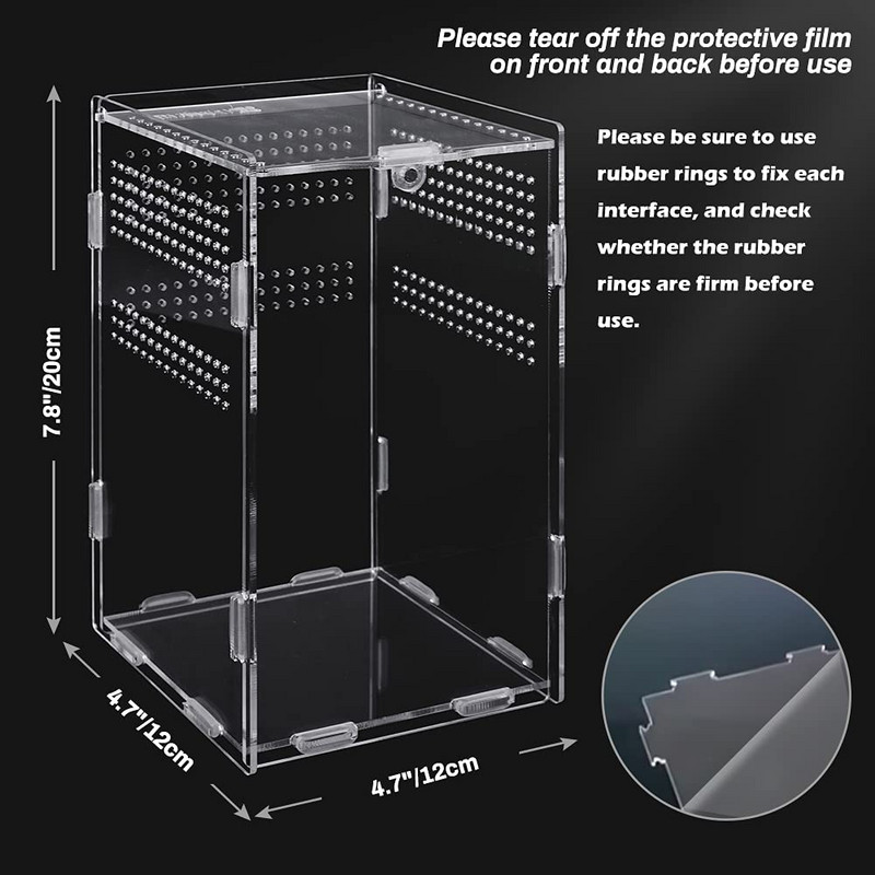 Μαγνητική ακρυλική θήκη Nano Arboreal Tarantula Περίβλημα Reptile Habitat Terrarium Breeding Box for Spider Scorpion Sling Isopods
