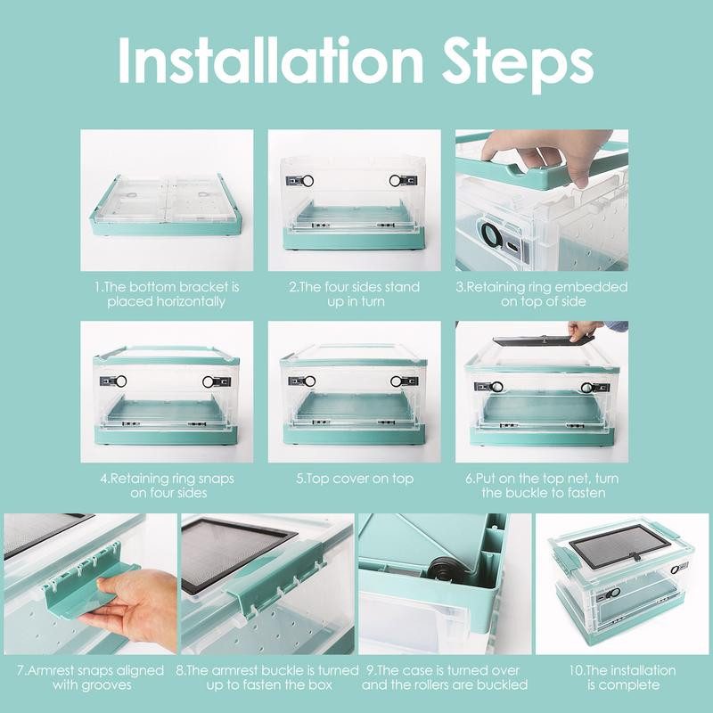 Mazo dzīvnieku audzēšanas kaste Viegli tīrāma Mazo dzīvnieku dzīvotne Mājdzīvnieku būris Mini mājdzīvnieku māja ķirzakai Tarantula zirneklis varde skorpions