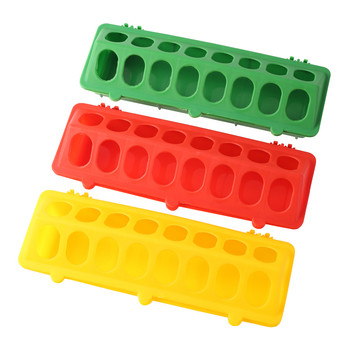 1 PC Double Row 16 Holes Poultry Ground Feeder Plastic Clamshell Feeding Chicken Groove Farm Breeding Supplies
