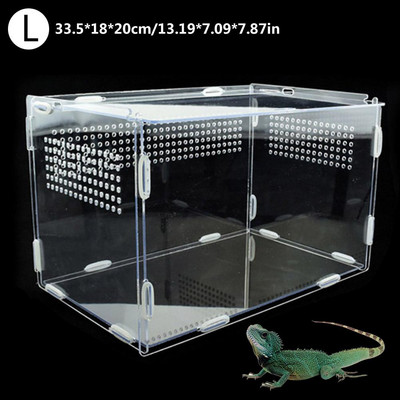 Cutie mare de terariu acrilic pentru reptile, materiale transparente durabile pentru animale de companie pentru animale cu sânge rece, reptile, animale de companie, insecte, bun venit acasă