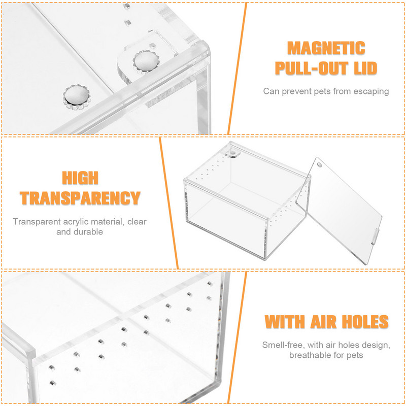 Cutie pentru reptile Tanc de reproducere Hrănire pești Terariu Container transparent Carcasă Greier Izolat Crab Tarantula Habitat