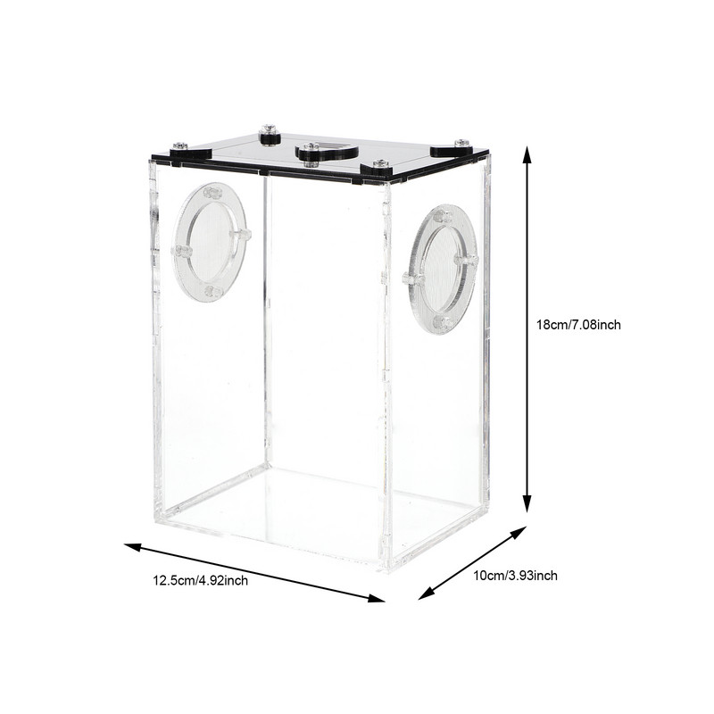 Reptile Box Breeding Cage Tank Snake Habitat Ακρυλικό Διαφανές Gecko Pet Spider Lizard Container Terrarium Feeding Portable
