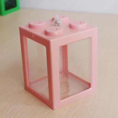 Rezervor de pește stivuibil multicolor pentru acvariu cutie decorativă de birou pentru rezervor de pește mic pentru broasca testoasă, reptile, creveți, crab, insecte