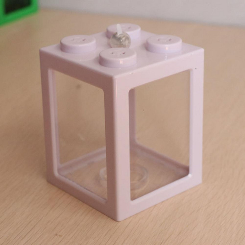 Rezervor de pește stivuibil multicolor pentru acvariu cutie decorativă de birou pentru rezervor de pește mic pentru broasca testoasă, reptile, creveți, crab, insecte