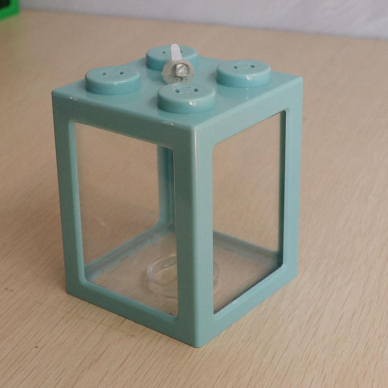 Rezervor de pește stivuibil multicolor pentru acvariu cutie decorativă de birou pentru rezervor de pește mic pentru broasca testoasă, reptile, creveți, crab, insecte